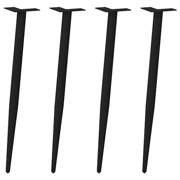 vidaXL konsoollaua jalad, koonusekujulised, 4 tk, mustad, 72&ndash;73 cm, terasest