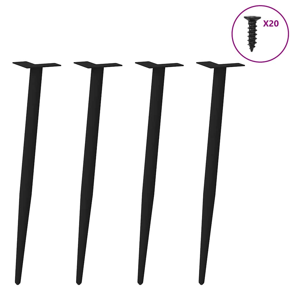Thumbnail - vidaXL Konsolentischbeine Konische Form 4 Stk. Schwarz 72-73 cm Stahl