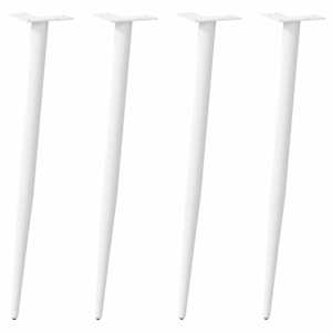 Noge za konzolno mizico stožčaste oblike 4 kosi bele barve 72-73 cm jeklo