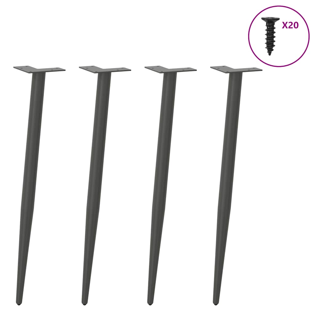 Thumbnail - vidaXL Konsolentischbeine Konische Form 4 Stk. Anthrazit 72-73 cm Stahl