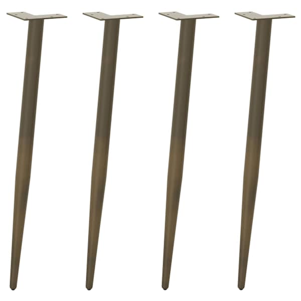 vidaXL konsoollaua jalad, koonusekujulised, 4 tk, naturaalne teras, 72&ndash;73 cm, teras