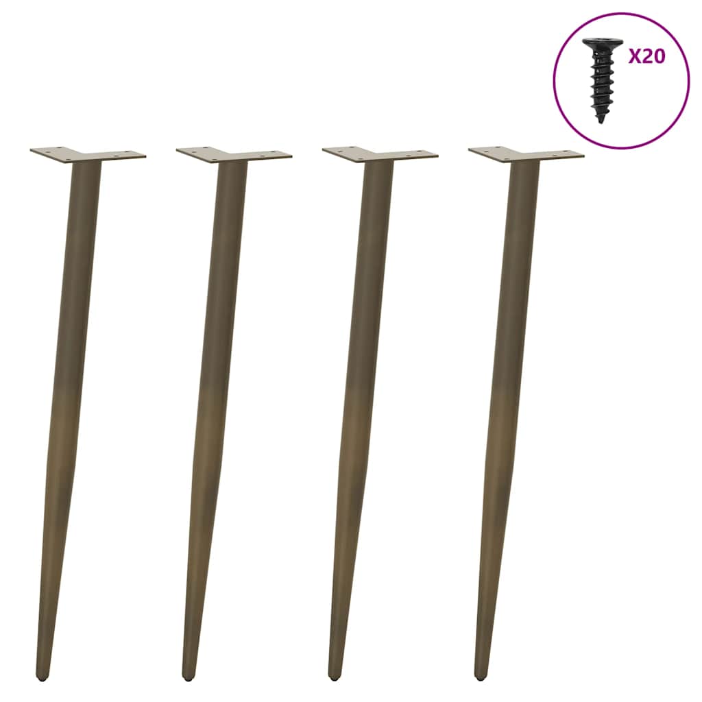 Thumbnail - vidaXL Konsolentisch Beine Konische Form 4 Stück Naturstahl 72-73cm Stahl