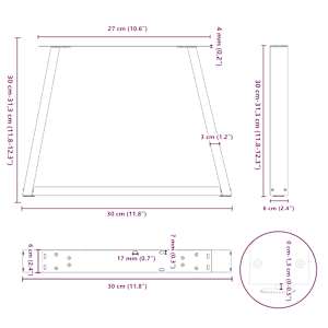 Nohy konferenčního stolku ve tvaru V, 2 ks, bílé, 30 x (30-31,3) cm, ocel - obrázek 10
