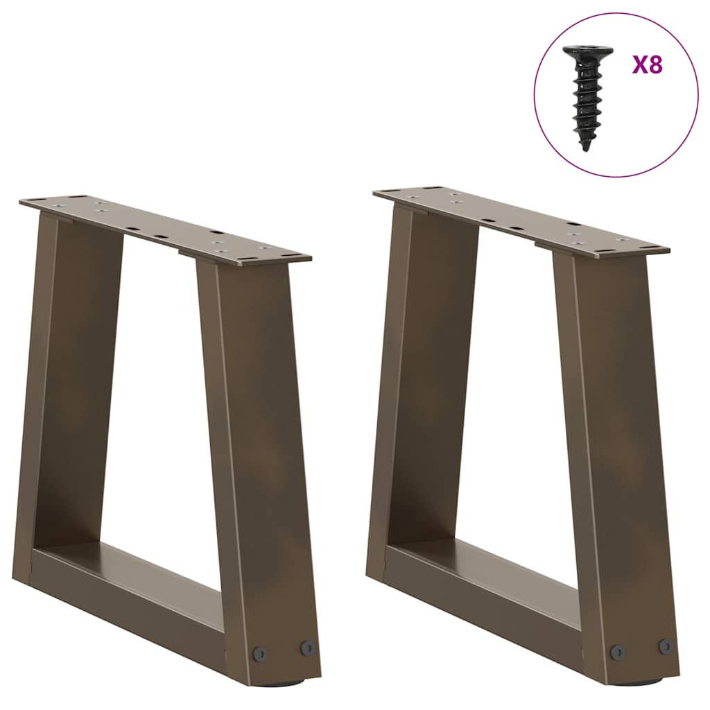 Thumbnail - vidaXL Couchtischbeine V-Form 2 Stück Naturstahl 30x(30-31,3) cm Stahl