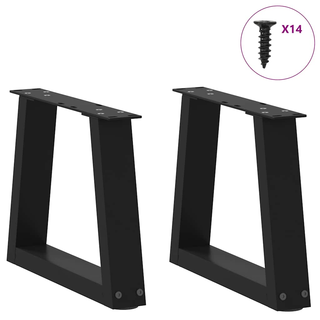 Thumbnail - vidaXL Couchtischbeine V-Form 2 Stück Schwarz 40x(30-31,3) cm Stahl