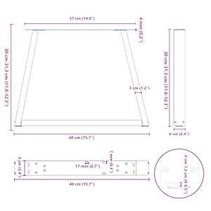 Nohy konferenčního stolku ve tvaru V 2 ks přírodní ocel 40 x (30-31,3) cm ocel - obrázek 11