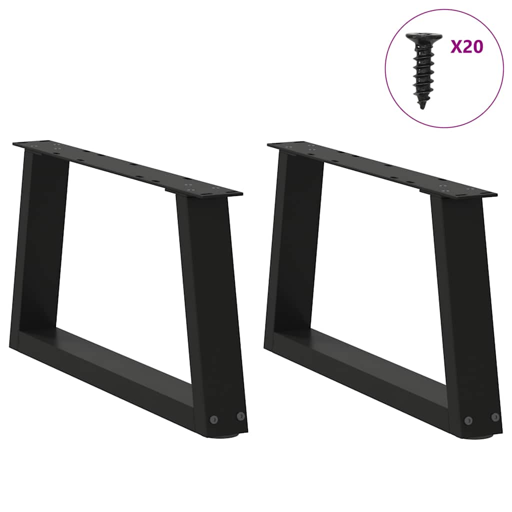 Thumbnail - vidaXL Couchtischbeine V-Form 2 Stück Schwarz 50x(30-31,3) cm Stahl