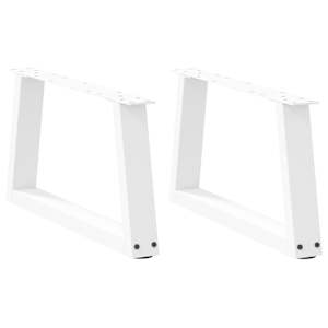 Noge za klubsko mizico v obliki črke V 2 kosa bele 60 x (30-31,3) cm jeklo