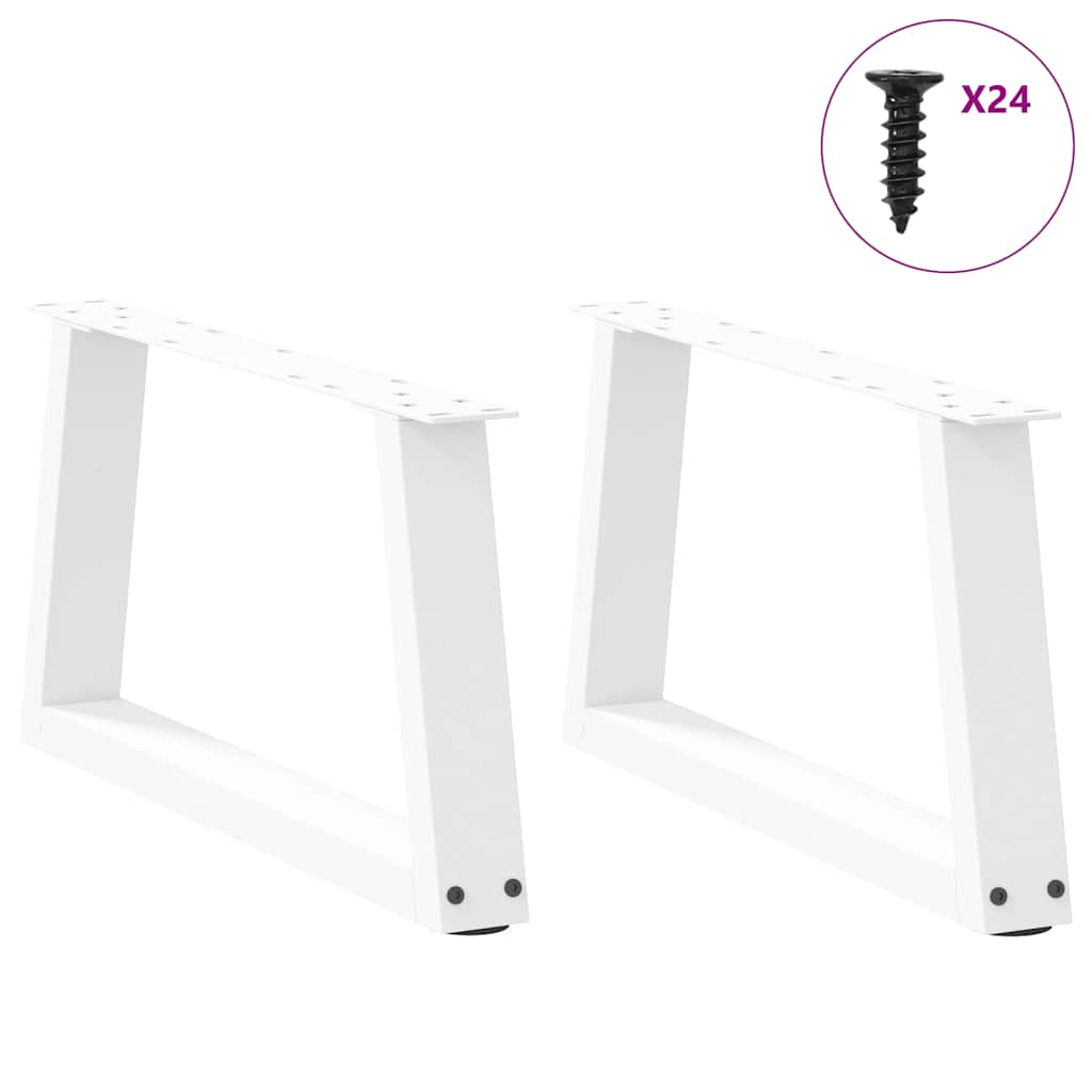 Thumbnail - vidaXL Couchtischbeine V-Form 2 Stück Weiß 60x(30-31,3) cm Stahl