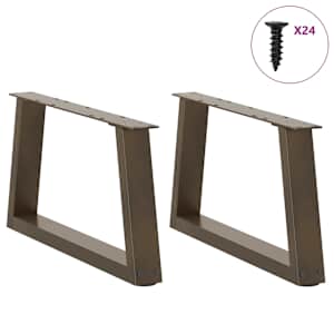 Nohy konferenčního stolku ve tvaru V, 2 ks, přírodní ocel, 60 x (30-31,3) cm, ocel - obrázek 3