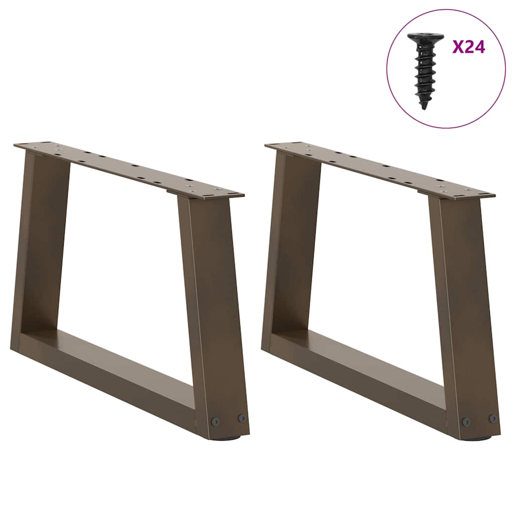 Thumbnail - vidaXL Couchtischbeine V-Form 2 Stück Naturstahl 70x(30-31,3) cm Stahl