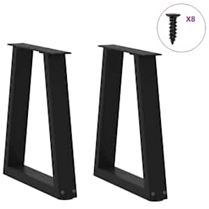 Nohy konferenčního stolku ve tvaru V, 2 ks, černé, 28 x (42-43,3) cm, ocel - obrázek 3
