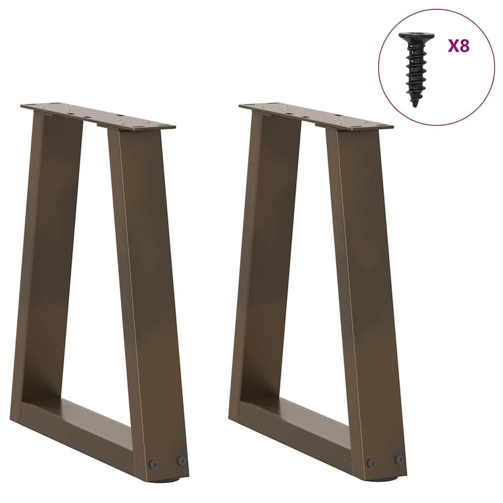Thumbnail - vidaXL Couchtischbeine V-Form 2 Stück Naturstahl 28x(42-43,3) cm Stahl