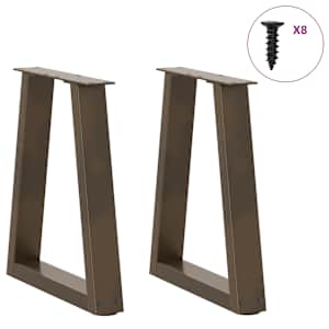 Nohy konferenčního stolku ve tvaru V, 2 ks, přírodní ocel, 28 x (42-43,3) cm, ocel - obrázek 3