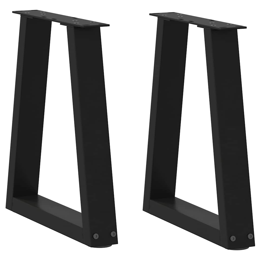 vidaXL Picioare pentru măsuță de cafea în formă de V, 2 buc., negru, 38x (42-43,3) cm, oțel