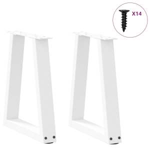 Nohy konferenčního stolku ve tvaru V, 2 ks, bílé, 38 x (42-43,3) cm, ocel - obrázek 3