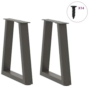 Nohy konferenčního stolku ve tvaru V 2 ks antracitové 38 x (42-43,3) cm ocelové - obrázek 3