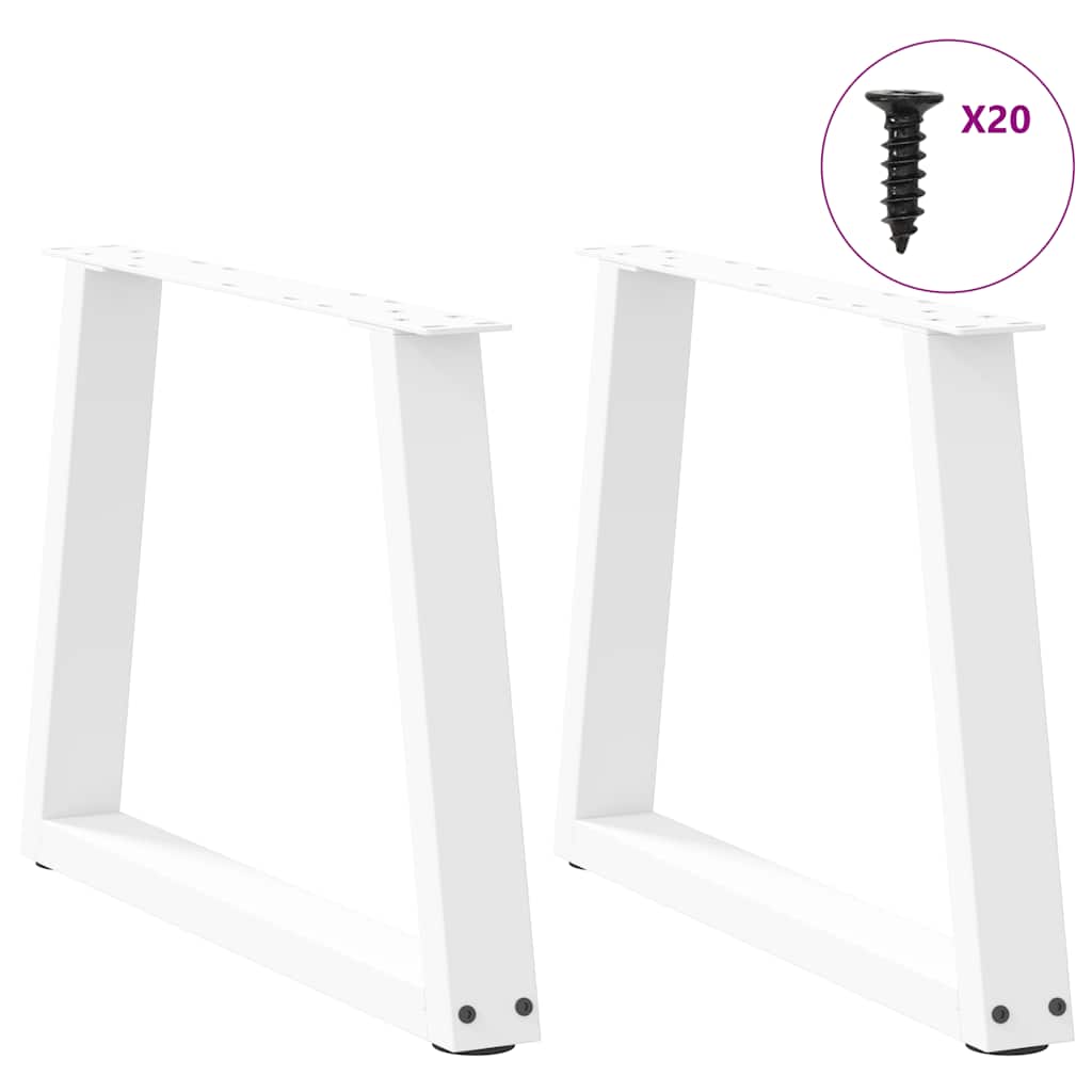 Thumbnail - vidaXL Couchtischbeine V-Form 2 Stück Weiß 50x(42-43,3) cm Stahl