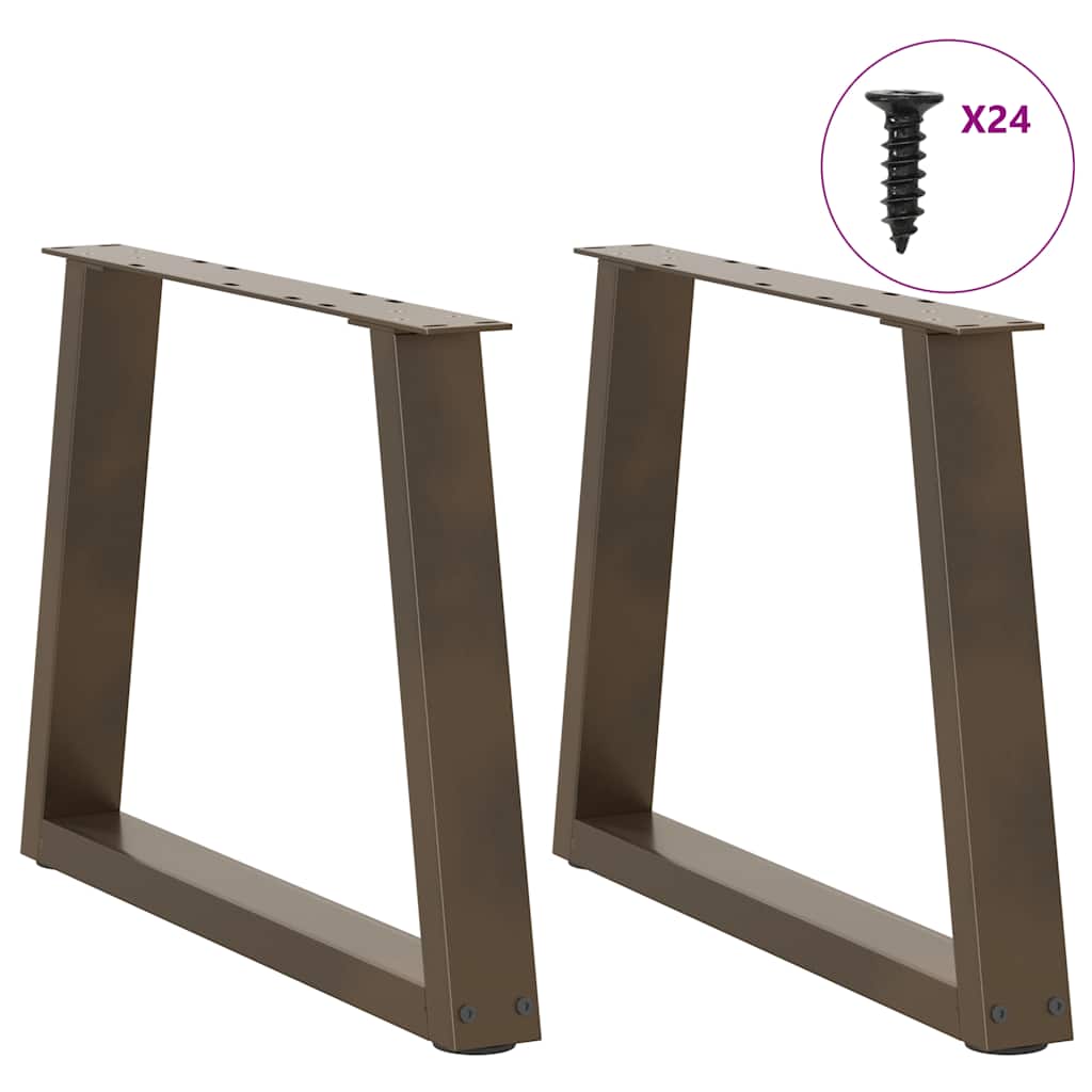 Thumbnail - vidaXL Couchtischbeine V-Form 2 Stück Naturstahl 70x(42-43,3) cm Stahl