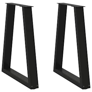 Nohy k jídelnímu stolu ve tvaru V, 2 ks, černé, 50x(72-73,3) cm, ocel - obrázek 1