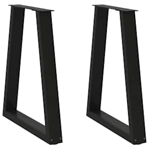 Nohy k jídelnímu stolu ve tvaru V, 2 ks, černé, 60 x (72-73,3) cm, ocel - obrázek 1