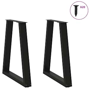 Nohy k jídelnímu stolu ve tvaru V, 2 ks, černé, 60 x (72-73,3) cm, ocel - obrázek 3