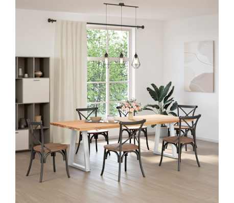 vidaXL Dining Table Legs V-Shape 2 pcs White 60x(72-73.3) cm Steel