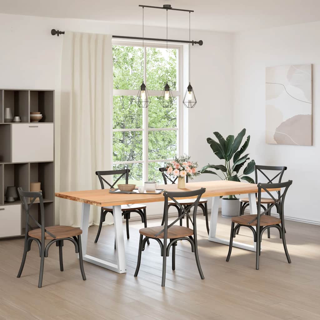 vidaXL spisebordsben V-formet 2 stk. hvid 70 x (72-73,3) cm stål