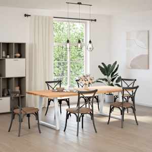 vidaXL Picioare de masă &icirc;n formă de V, 2 buc., alb, 70x(72-73,3) cm, oțel