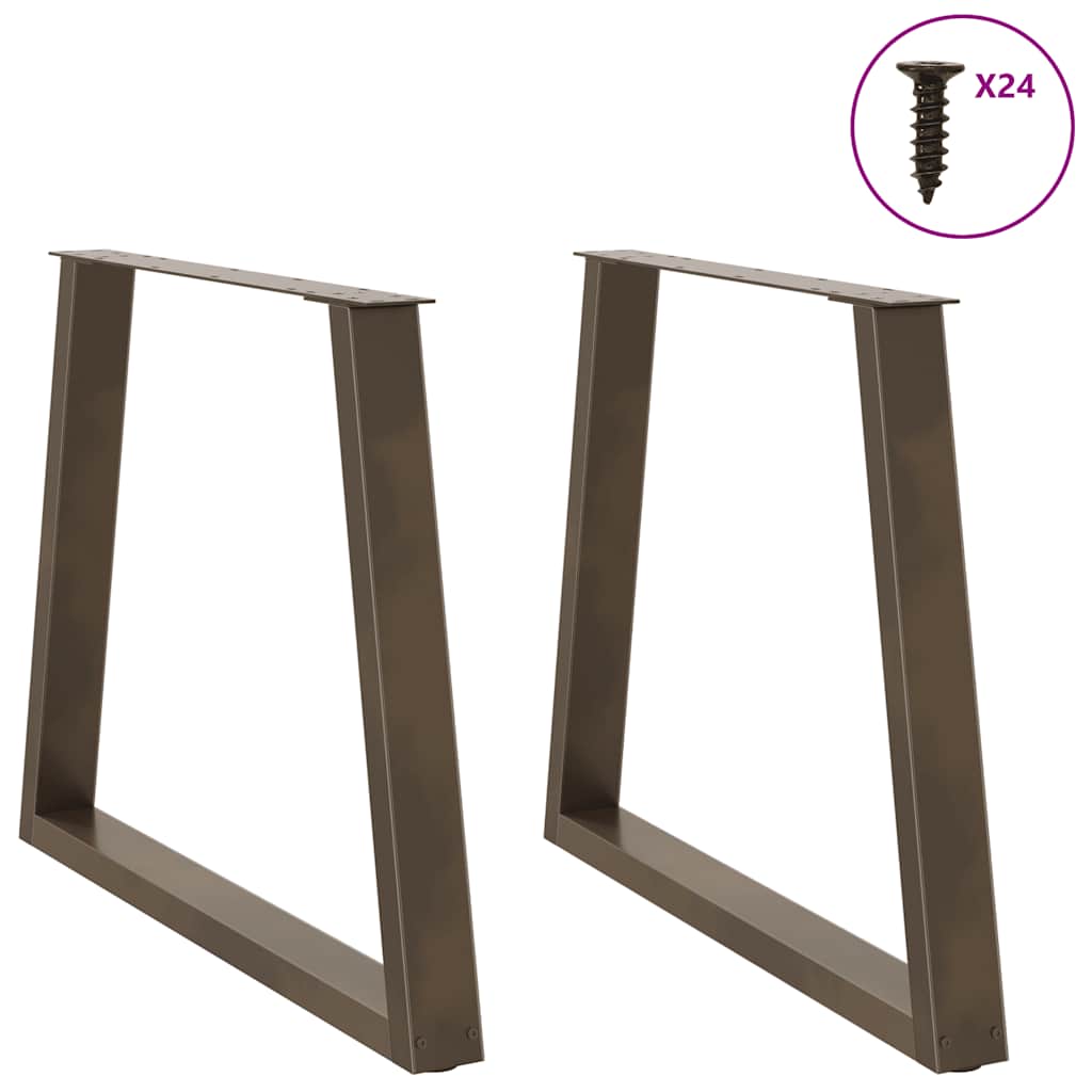 Thumbnail - vidaXL Esstisch Beine V-Form 2 Stück Naturstahl 70x(72-73,3) cm Stahl