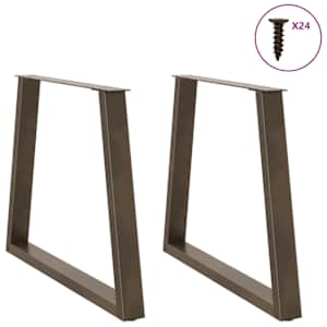 Nohy k jídelnímu stolu ve tvaru V, 2 ks, přírodní ocel, 70 x (72-73,3) cm, ocel - obrázek 3