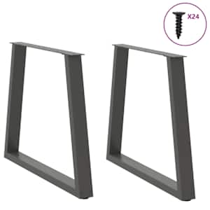 Nohy k jídelnímu stolu ve tvaru V, 2 ks, antracitové, 80 x (72-73,3) cm, ocel - obrázek 3