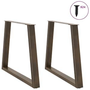 Nohy k jídelnímu stolu ve tvaru V, 2 ks, přírodní ocel, 80 x (72-73,3) cm, ocel - obrázek 3