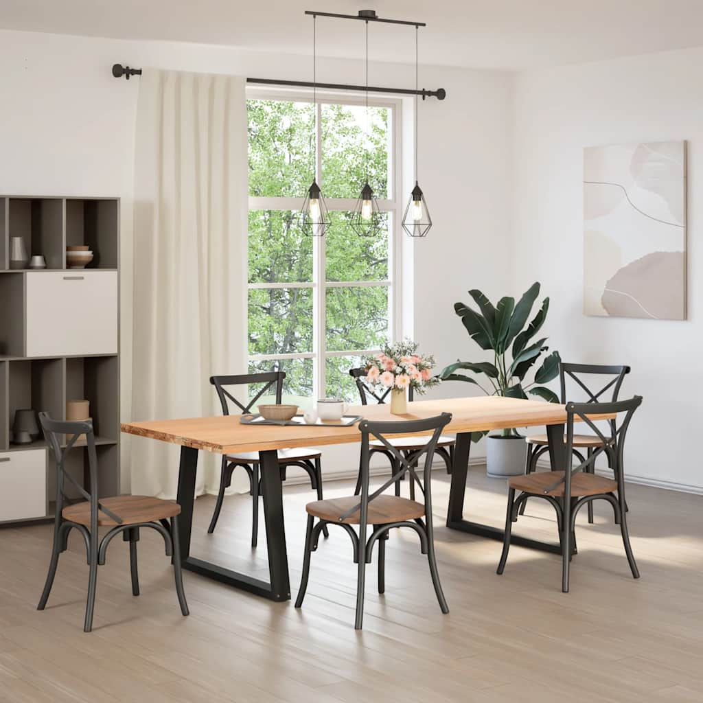 vidaXL Eettafelpoten 2 st V-vormig 90x(72-73,3) cm staal zwart afbeelding