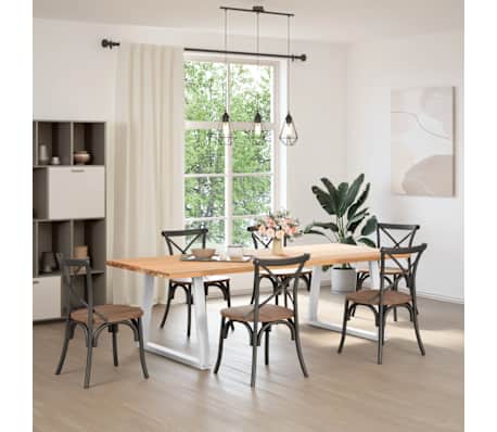 vidaXL Eettafelpoten 2 st V-vormig 90x(72-73,3) cm staal wit