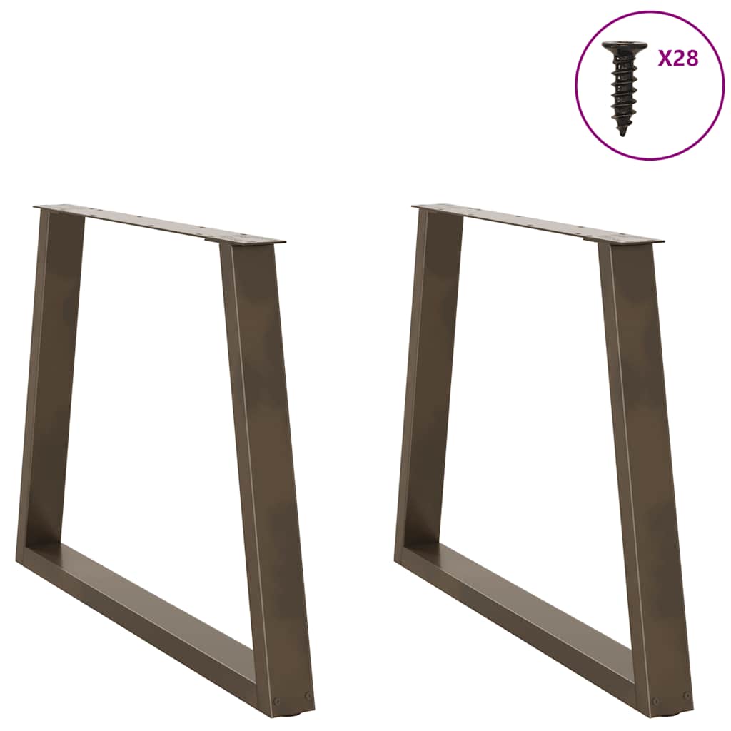 Thumbnail - vidaXL Esstisch Beine V-Form 2 Stück Naturstahl 90x(72-73,3) cm Stahl