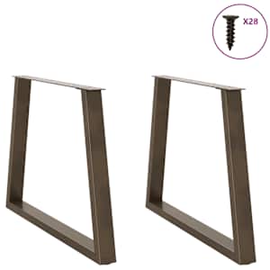Nohy k jídelnímu stolu ve tvaru V, 2 ks, přírodní ocel, 90 x (72-73,3) cm, ocel - obrázek 3