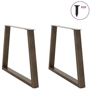 Nohy k jídelnímu stolu ve tvaru V, 2 ks, přírodní ocel, 100 x (72-73,3) cm, ocel - obrázek 3