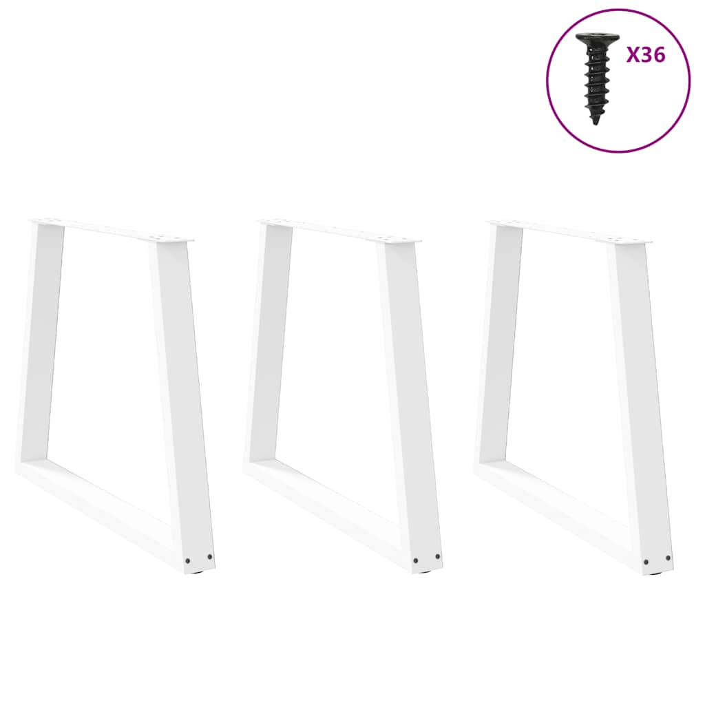 Thumbnail - vidaXL Esstisch Beine V-Form 3 Stück Weiß 70x(72-73,3) cm Stahl