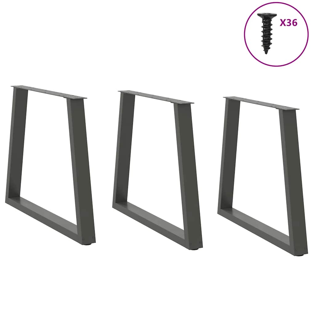 Thumbnail - vidaXL Esstisch Beine V-Form 3 Stück Anthrazit 70x(72-73,3) cm Stahl