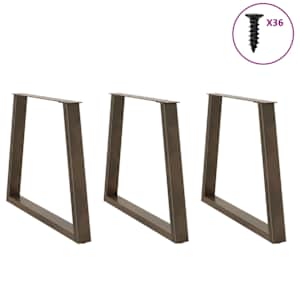 Nohy k jídelnímu stolu ve tvaru V, 3 ks, přírodní ocel, 70 x (72-73,3) cm, ocel - obrázek 3