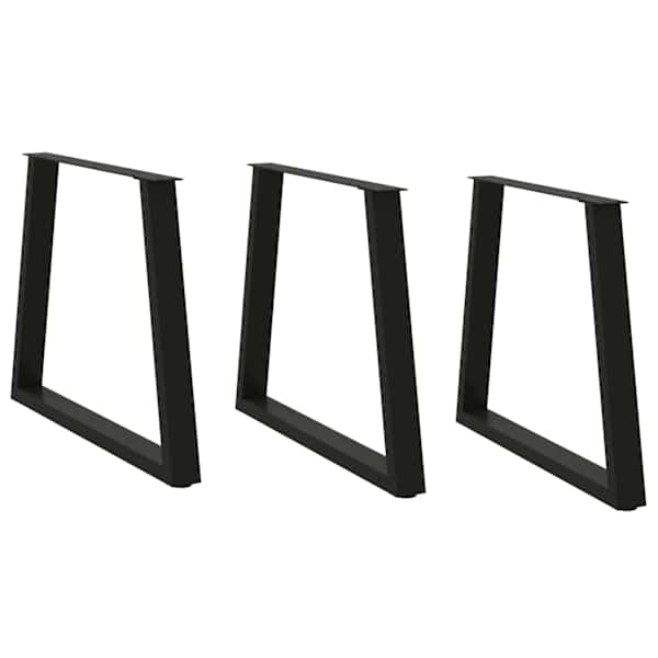 vidaXL s&ouml;&ouml;gilaua jalad, V-kujulised, 3 tk, mustad, 80 x (72&ndash;73,3) cm, teras