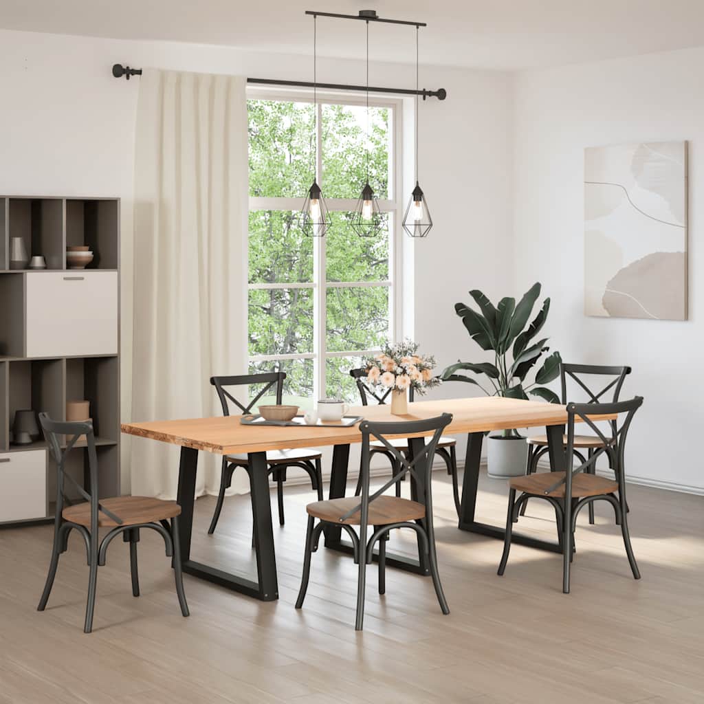 vidaXL Eettafelpoten 3 st V-vormig 80x(72-73,3) cm staal zwart afbeelding