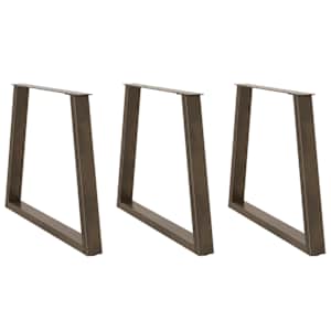 Noge za jedilno mizo v obliki črke V, 3 kosi, naravno jeklo, 80 x (72-73,3) cm, jeklo