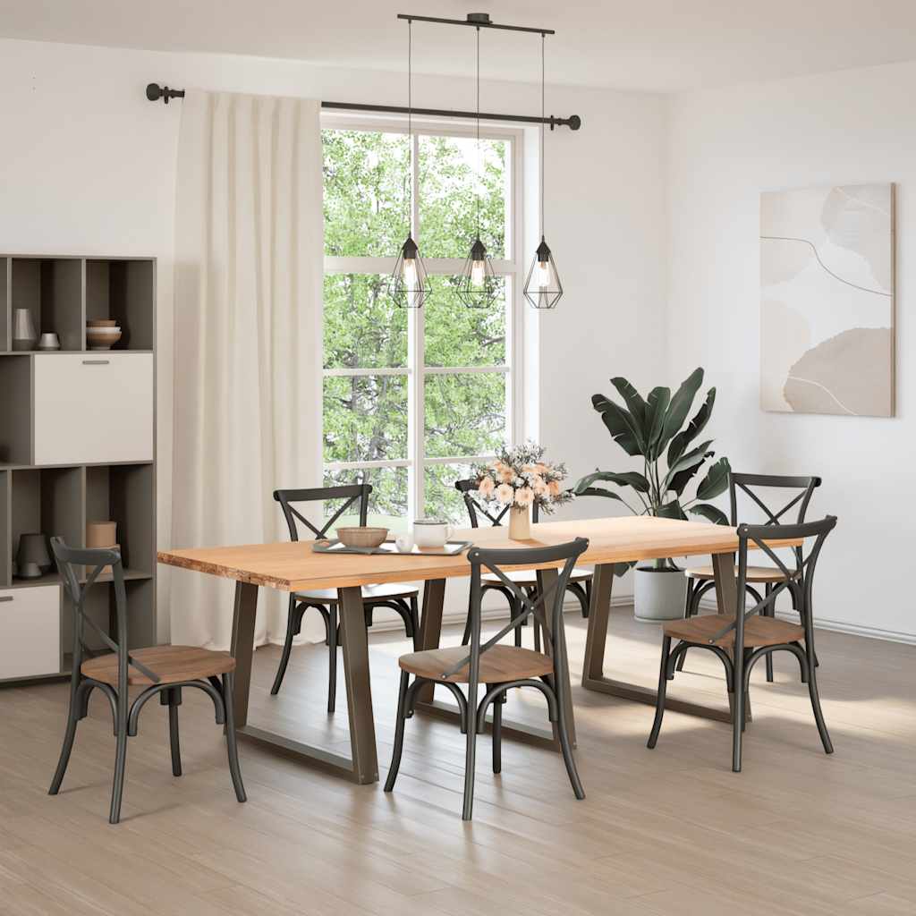 vidaXL Eettafelpoten 3 st V-vormig 90x(72-73,3) cm staal naturel afbeelding