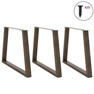 Nohy k jídelnímu stolu ve tvaru V, 3 ks, přírodní ocel, 100 x (72-73,3) cm, ocel - obrázek 3