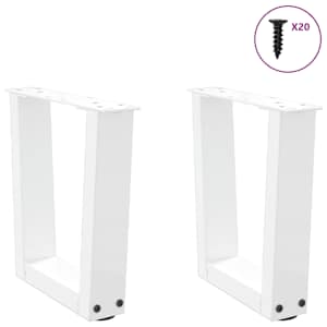 Nohy konferenčního stolku ve tvaru V, 2 ks, bílé, 40 x (30-31,3) cm, ocel - obrázek 3
