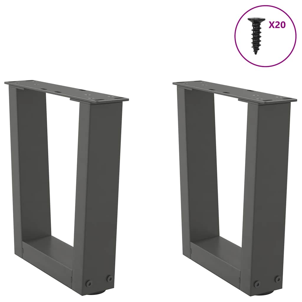 Thumbnail - vidaXL Couchtischbeine V-Form 2 Stück Anthrazit 40x(30-31,3) cm Stahl