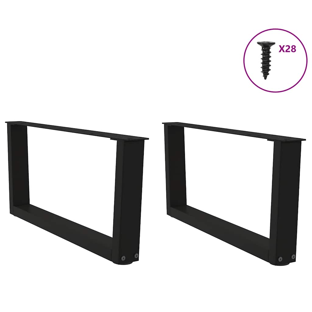 Thumbnail - vidaXL Couchtischbeine V-Form 2 Stück Schwarz 70x(30-31,3) cm Stahl
