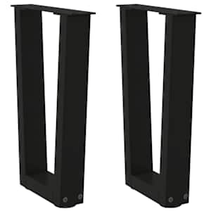 Noge za klubsko mizico v obliki črke V 2 kosa črne 28 x (42-43,3) cm jeklo